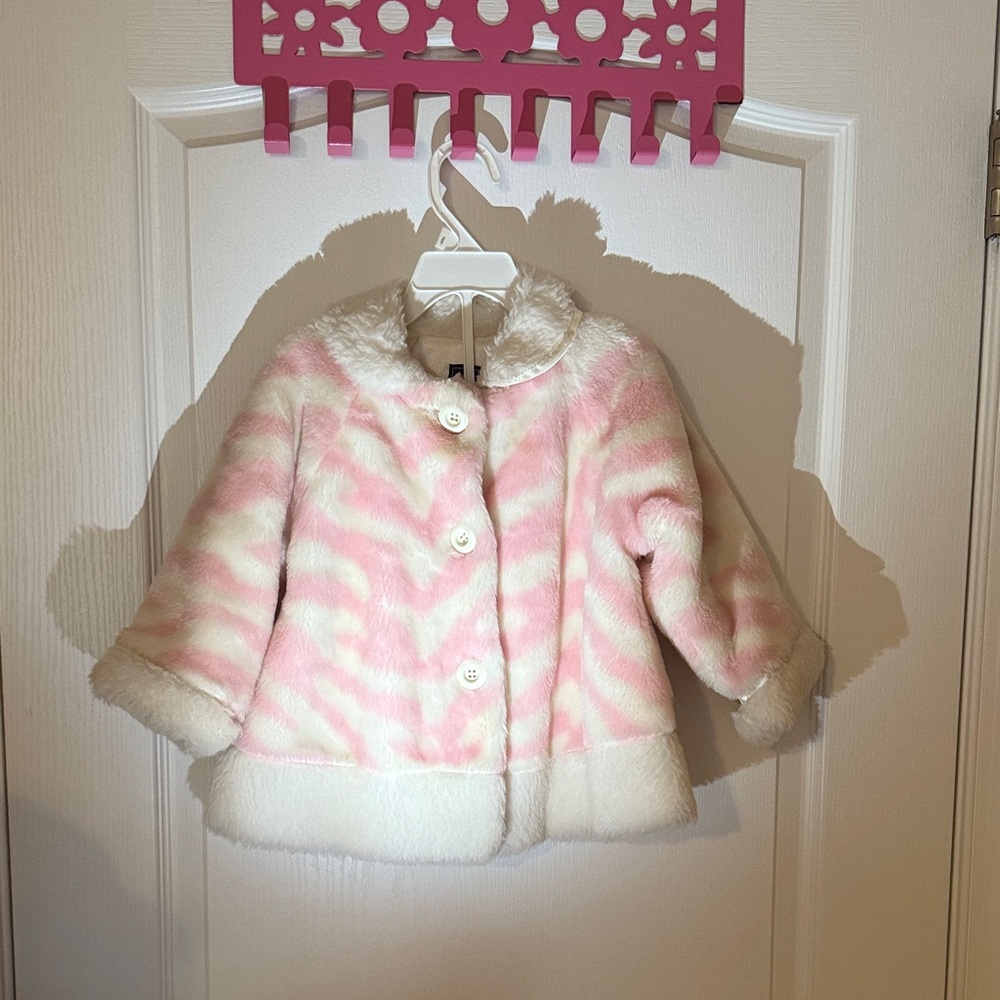 Pink and White Kids Coat